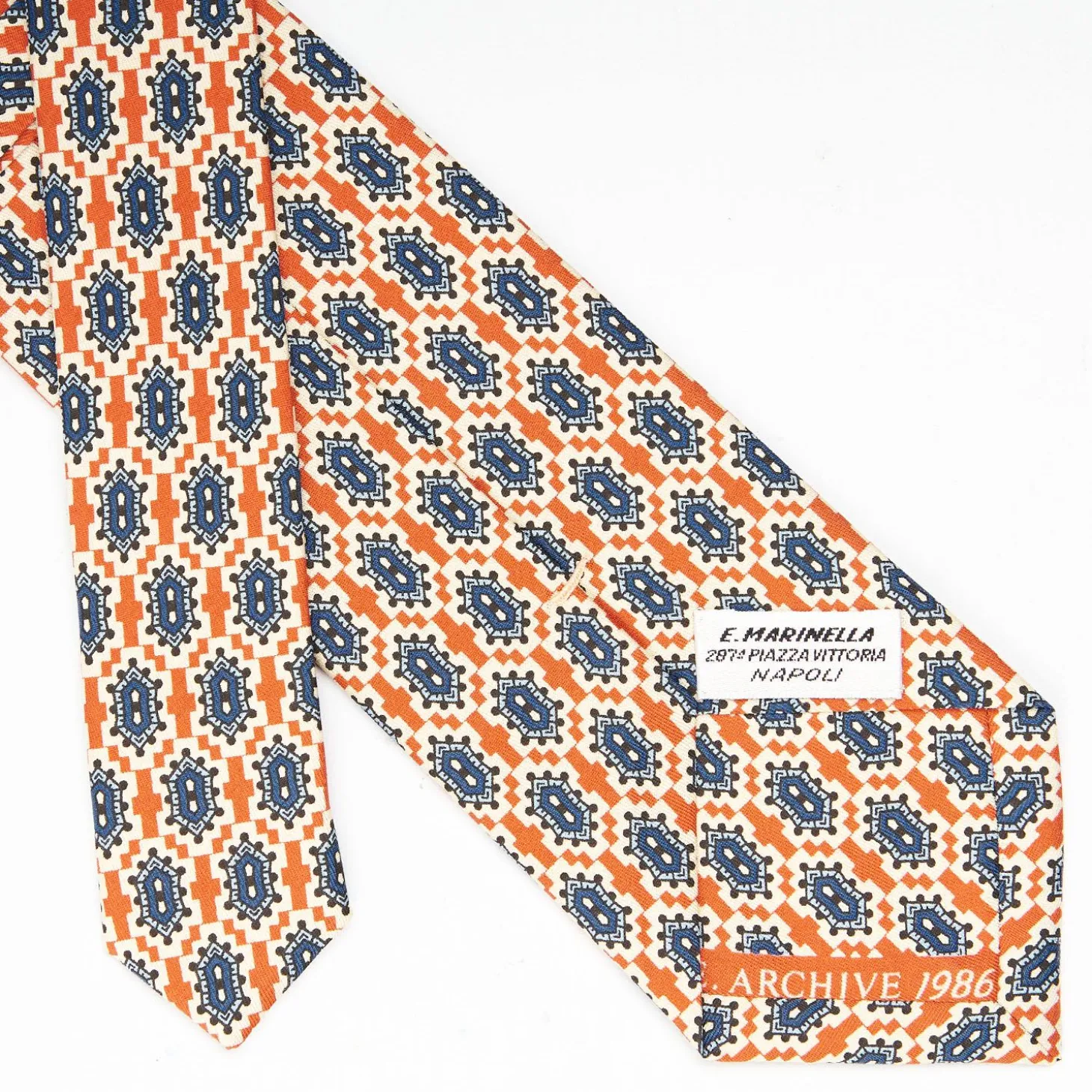 Orange Archivio Collection Silk Tie 1986-04