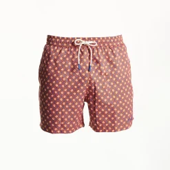 Orange Baby Swim Shorts - Paisley Pattern