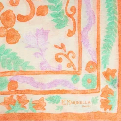 Orange Cotton And Linen Scarf