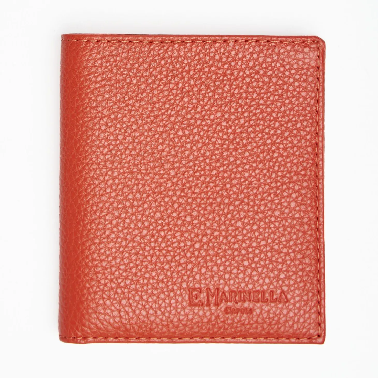 Orange Hammered Leather Small Wallet