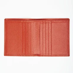 Orange Hammered Leather Small Wallet