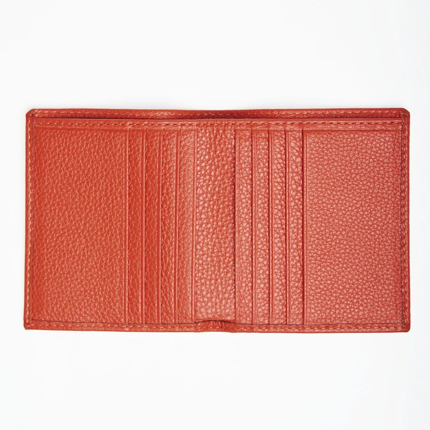 Orange Hammered Leather Small Wallet