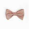 Orange Pre-Knotted Silk Bowtie Small Geometric Pattern