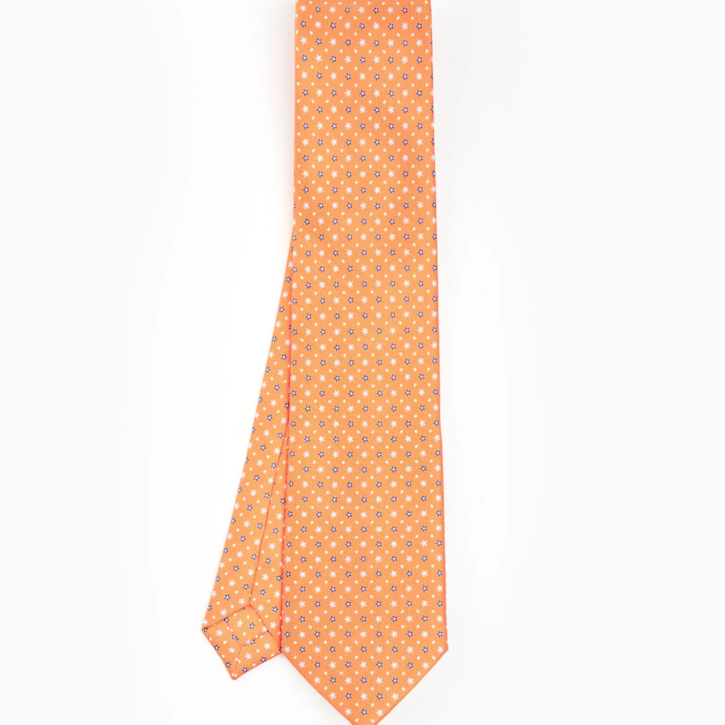 Orange Sartorial Classic Silk Tie - Small Flower Designs