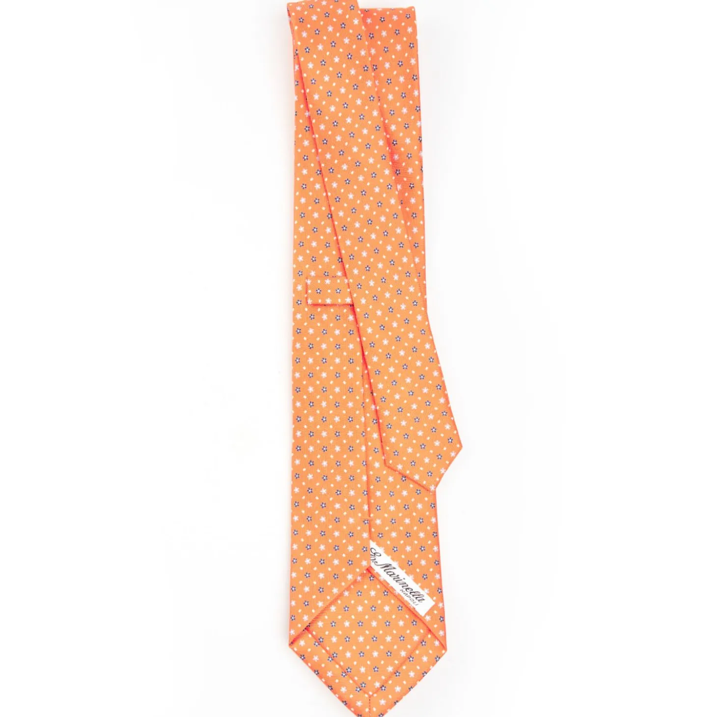 Orange Sartorial Classic Silk Tie - Small Flower Designs