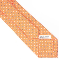 Orange Sartorial Classic Silk Tie - Small Flower Designs