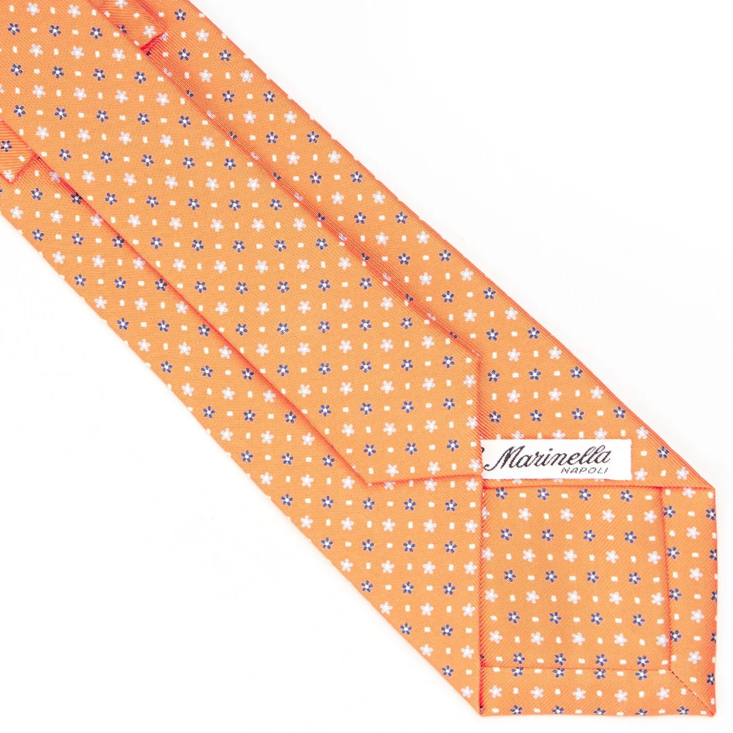Orange Sartorial Classic Silk Tie - Small Flower Designs