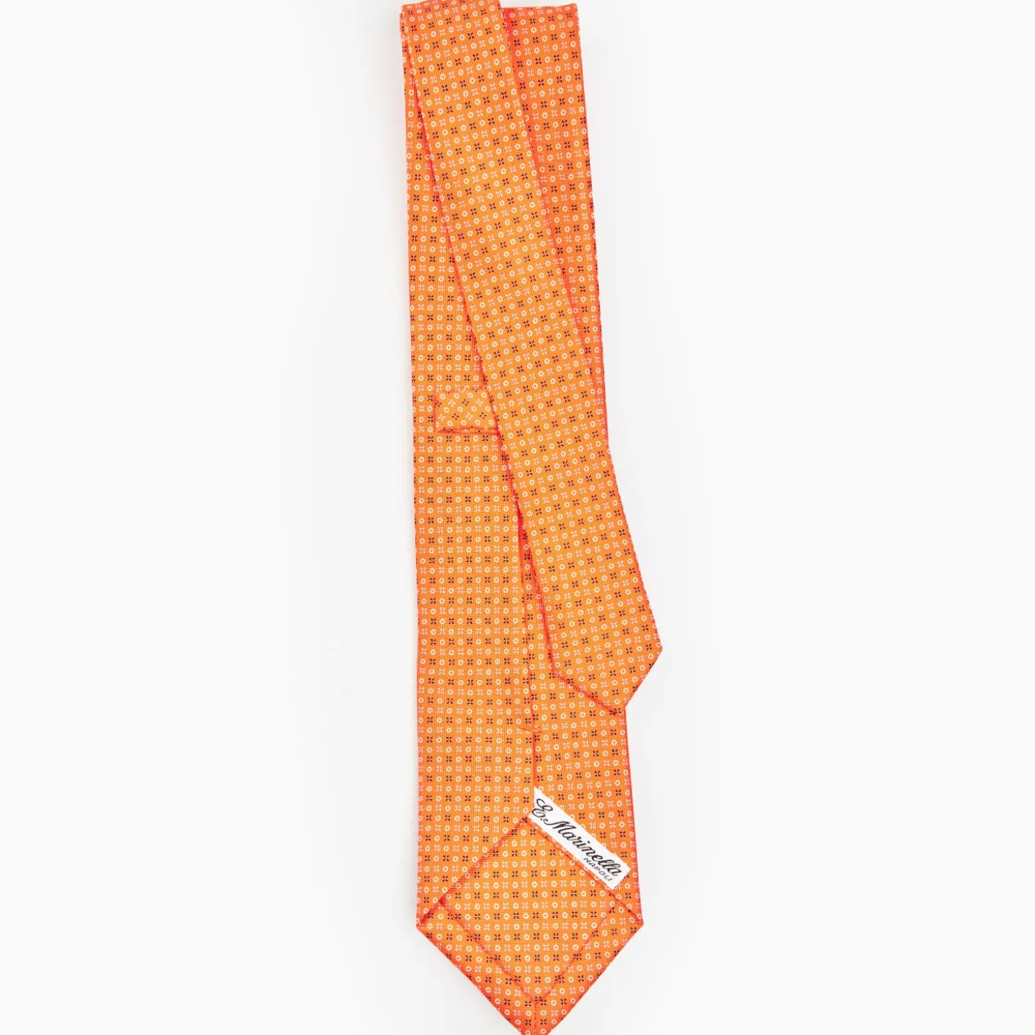 Orange Sartorial Classic Silk Tie - Small Flower Designs