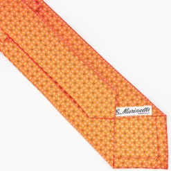 Orange Sartorial Classic Silk Tie - Small Flower Designs