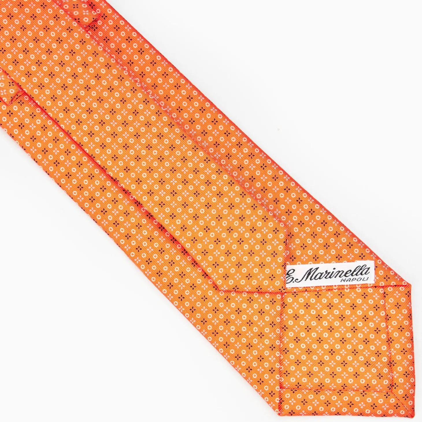 Orange Sartorial Classic Silk Tie - Small Flower Designs