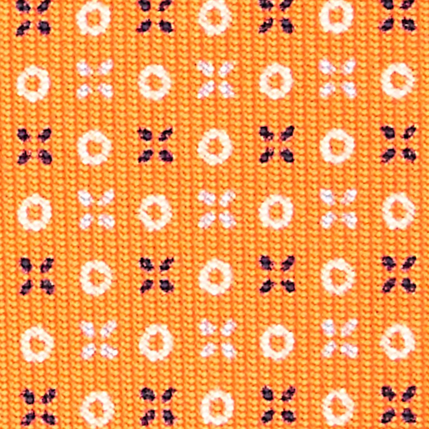 Orange Sartorial Classic Silk Tie - Small Flower Designs