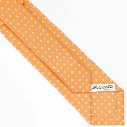 Orange Sartorial 7 Cm Silk Tie - Small Flower Pattern