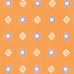 Orange Sartorial 7 Cm Silk Tie - Small Flower Pattern