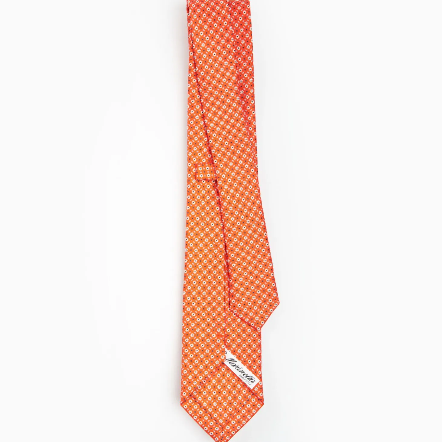 Orange Sartorial 7 Cm Silk Tie - Small Flower Pattern