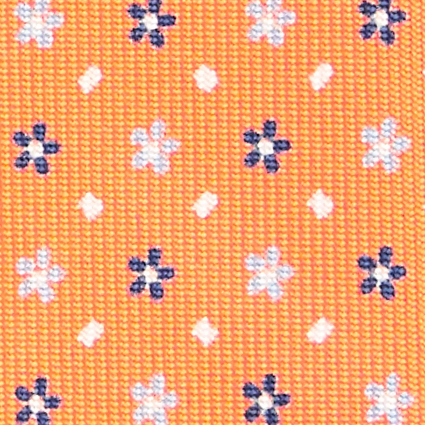 Orange Sartorial 7 Cm Tie - Small Flower Pattern