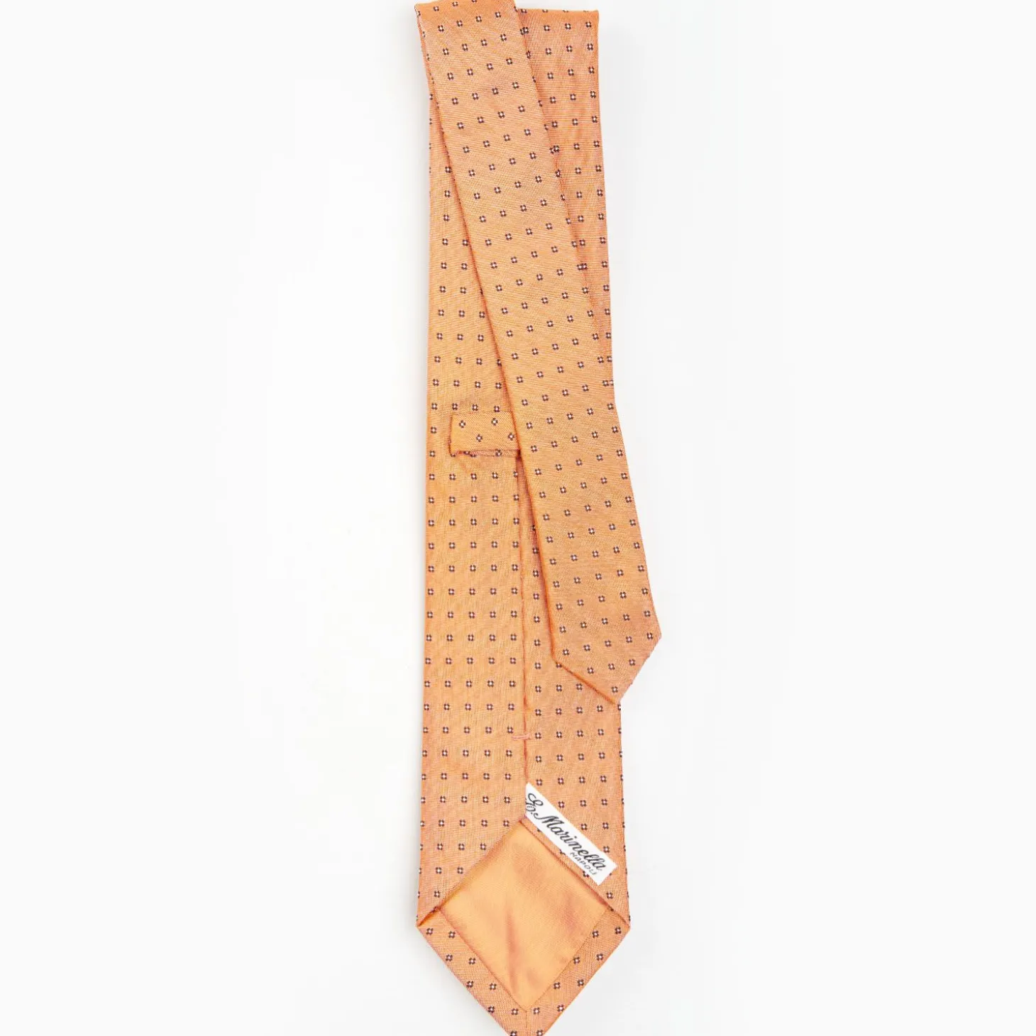 Orange Sartorial Jacquard Silk Tie - Small Flower Designs