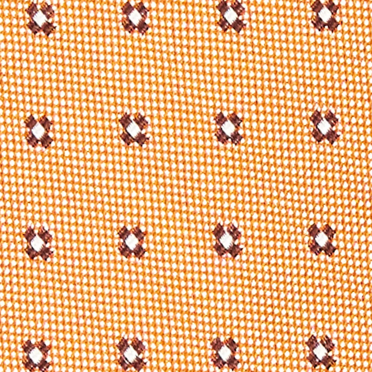 Orange Sartorial Jacquard Silk Tie - Small Flower Designs