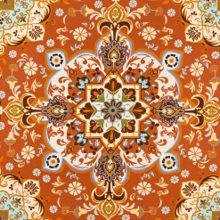 Orange Silk Scarf 90 - Mediterranean Vibes