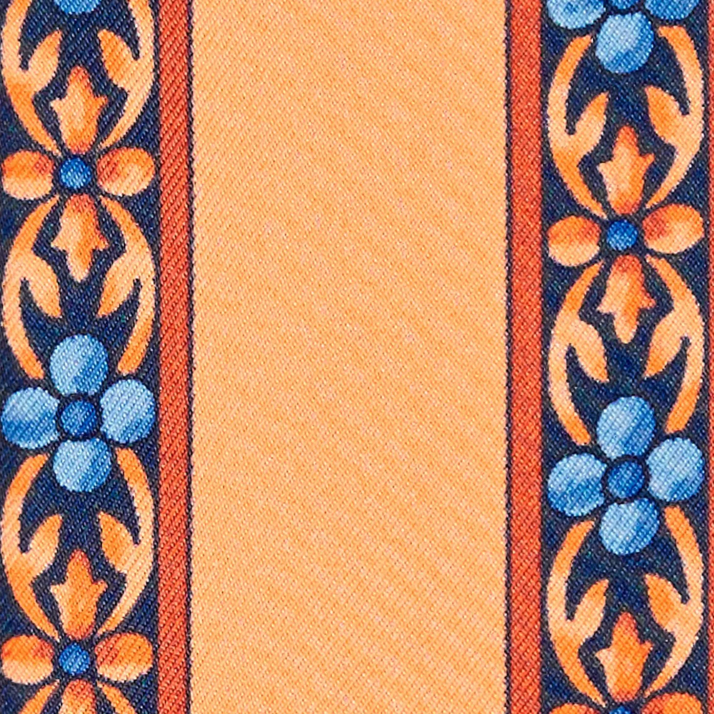 Orange Silk Twilly Floral Pattern