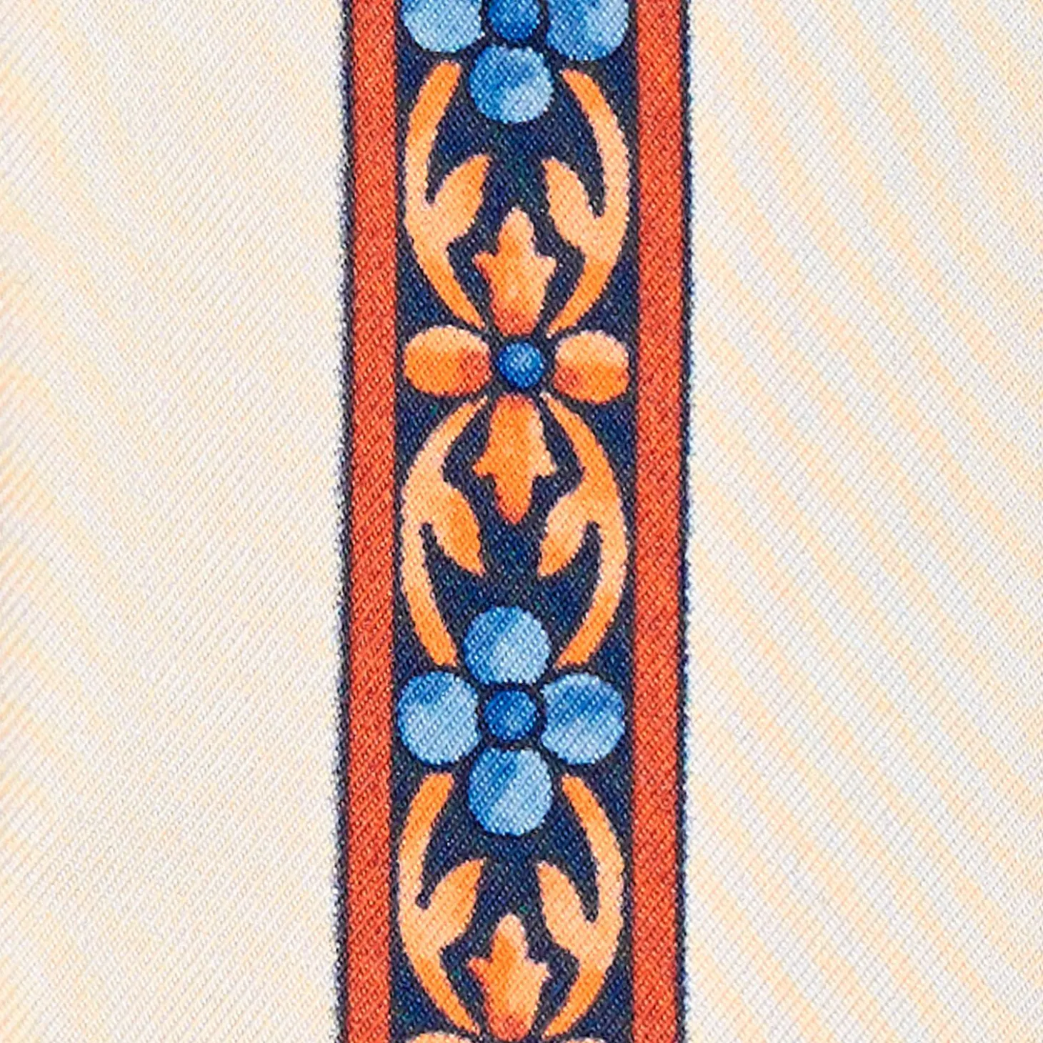 Orange Silk Twilly Floral Pattern