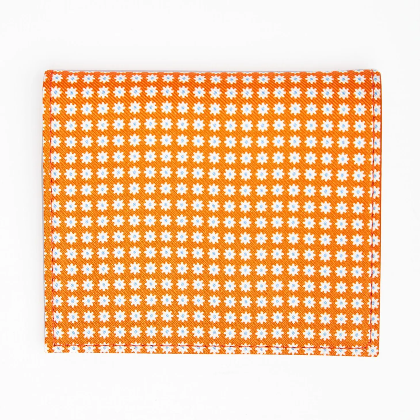 Orange Small Wallet In Silk And Leather