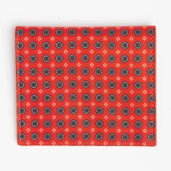 Orange Small Wallet In Silk And Leather