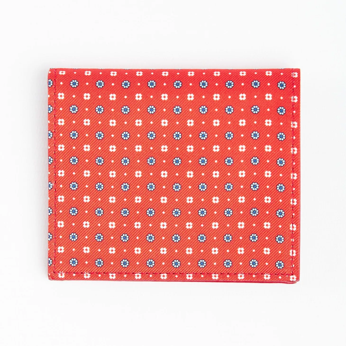 Orange Small Wallet In Silk And Leather