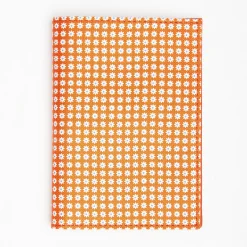 Orange Vertical Wallet In Silk And Leather