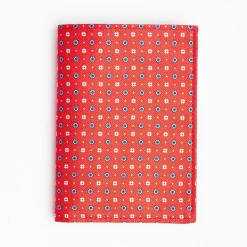 Orange Vertical Wallet In Silk And Leather