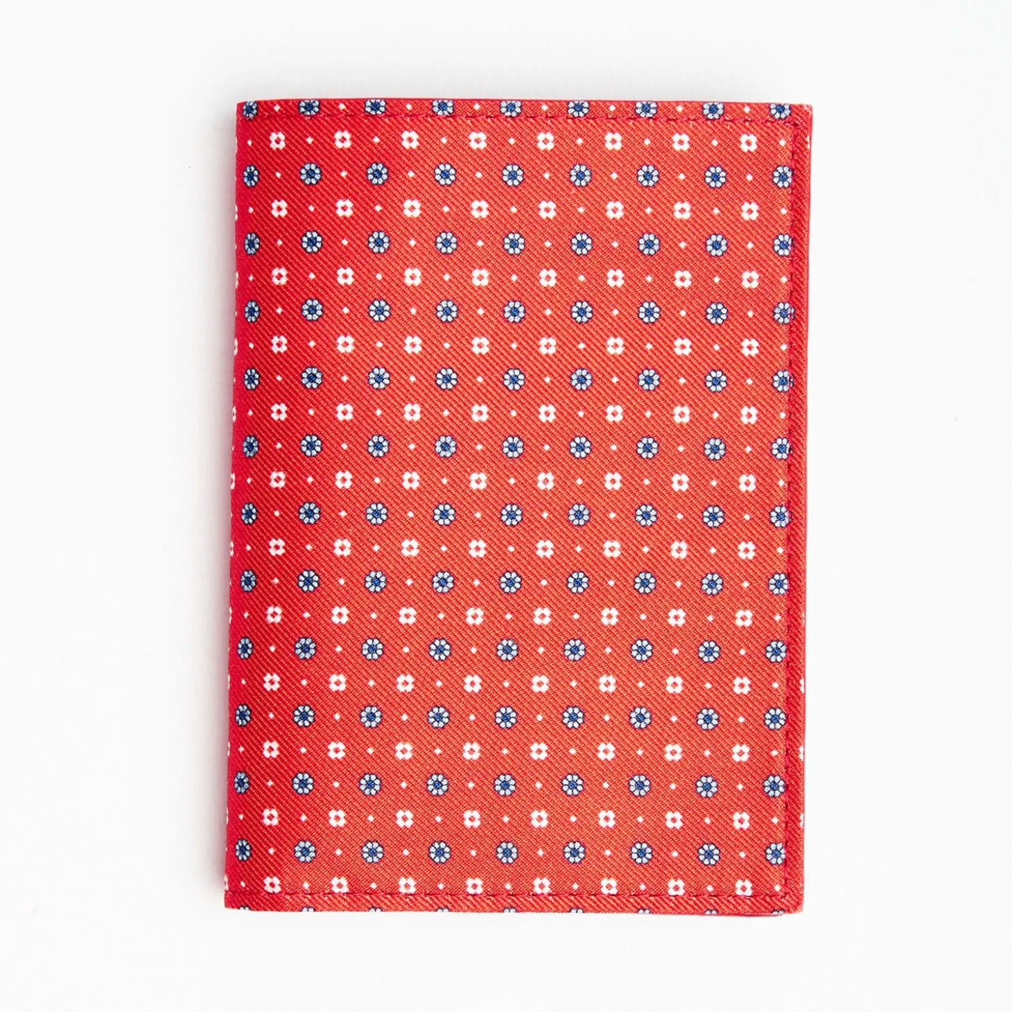 Orange Vertical Wallet In Silk And Leather