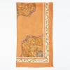 Orange Wool Stole With Medallion Pattern