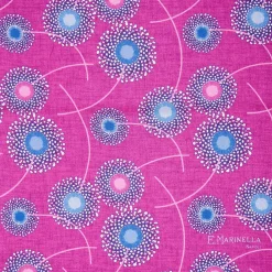Pink And Fuchsia Wool And Silk Scarf - Floral Pattern