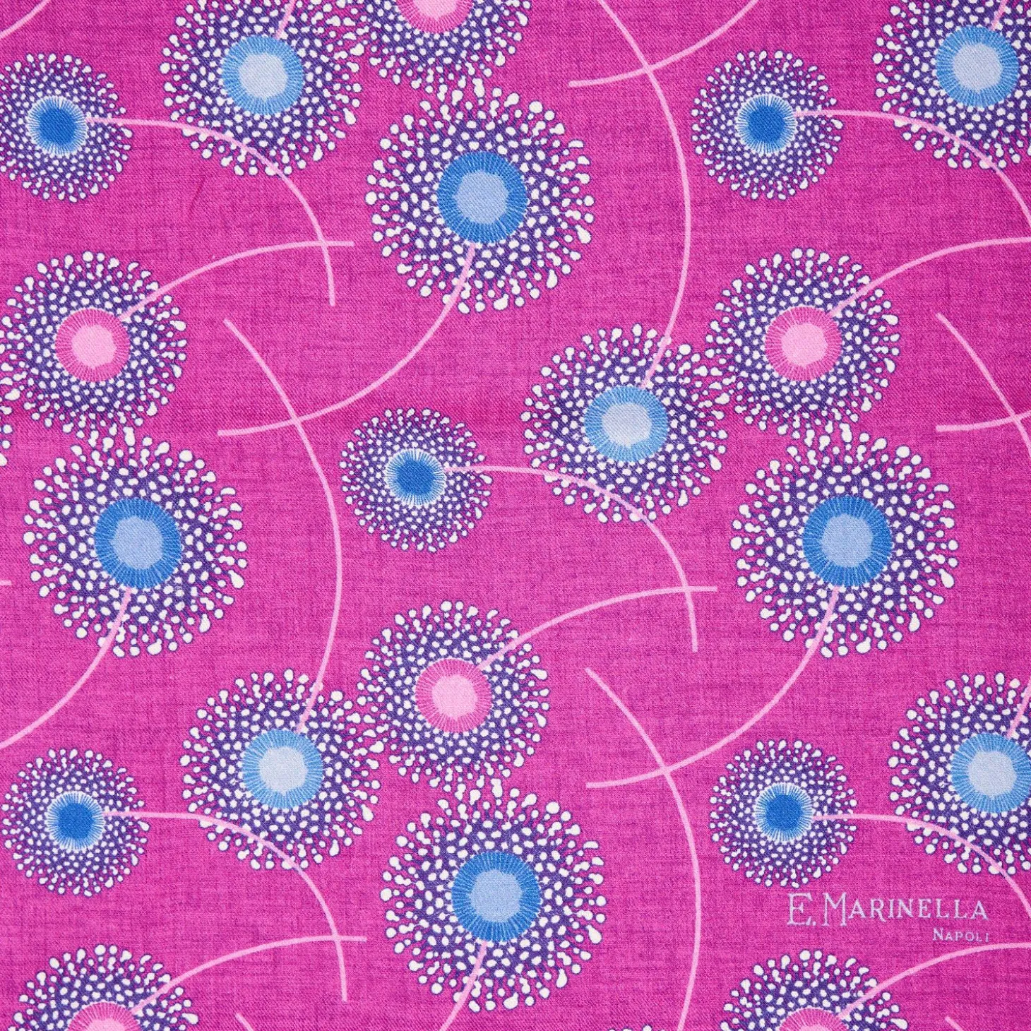 Pink And Fuchsia Wool And Silk Scarf - Floral Pattern