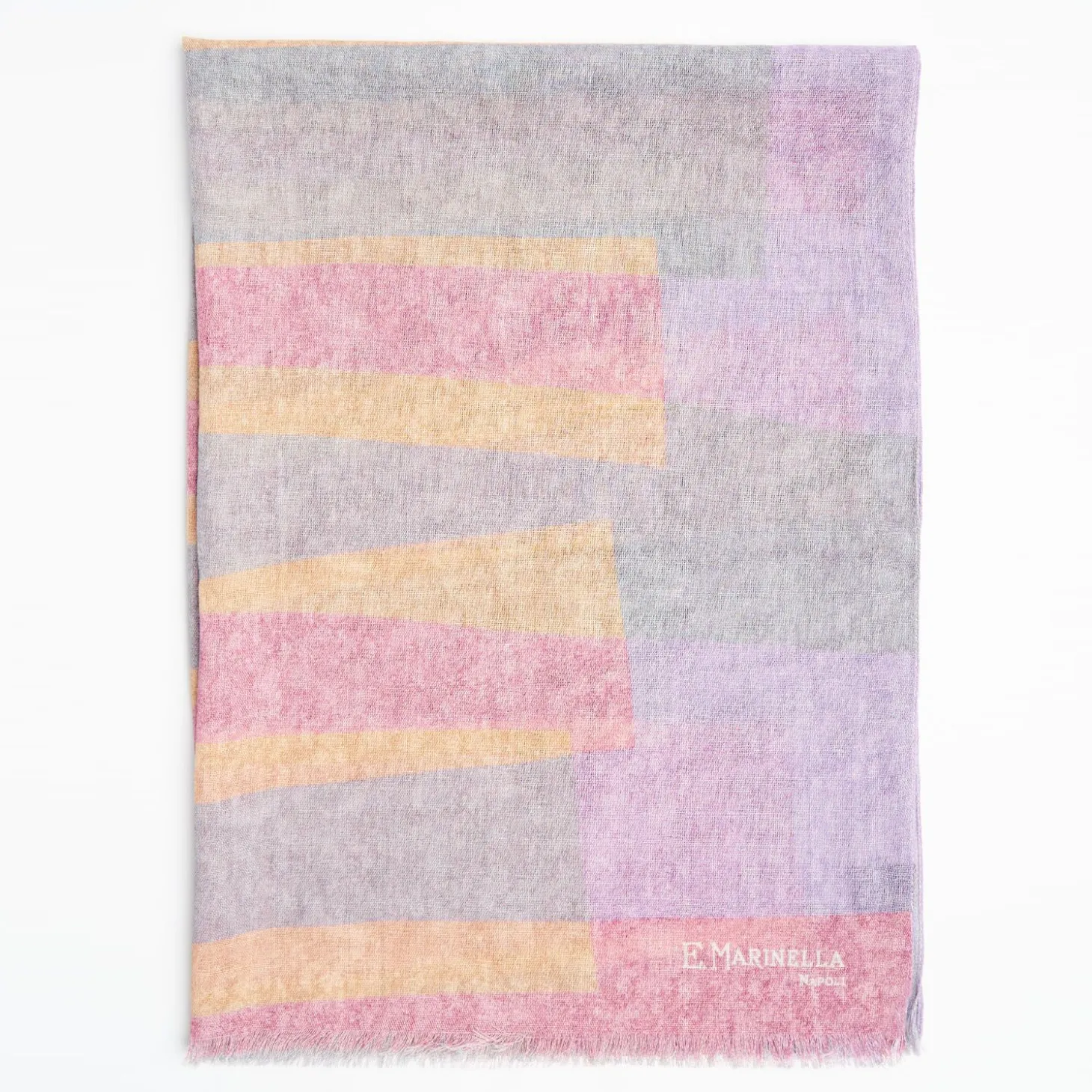 Pink And Gray Wool Stole
