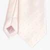 Pink Cerimonial Silk Satin Tie Polka Dot Pattern