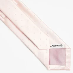 Pink Cerimonial Silk Satin Tie Polka Dot Pattern