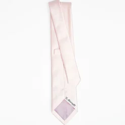 Pink Cerimonial Silk Satin Tie Small Polka Dot Pattern