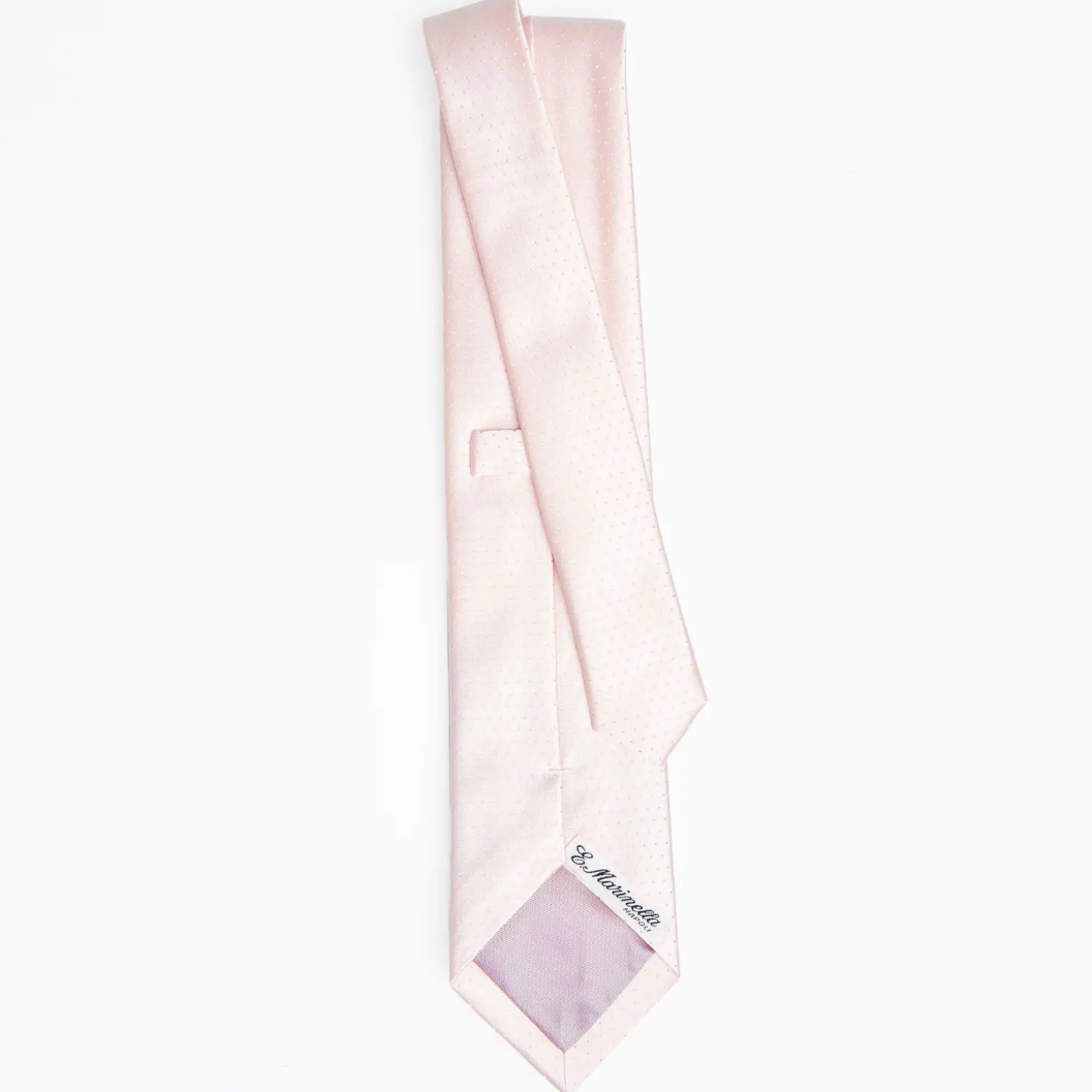 Pink Cerimonial Silk Satin Tie Small Polka Dot Pattern