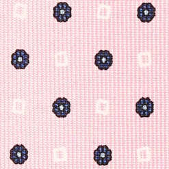 Pink 9 Fold Sartorial Silk Tie Small Flower Pattern