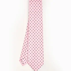 Pink 5 Fold Sartorial Silk Tie - Small Flower Pattern