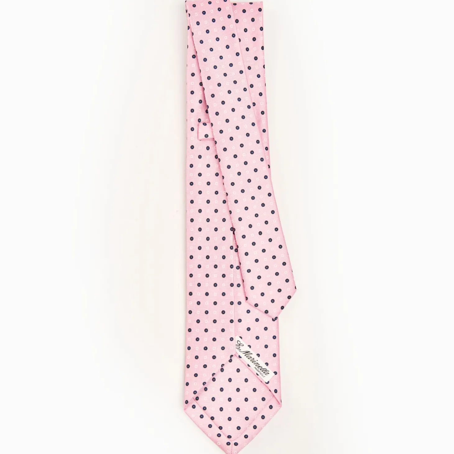 Pink 5 Fold Sartorial Silk Tie - Small Flower Pattern