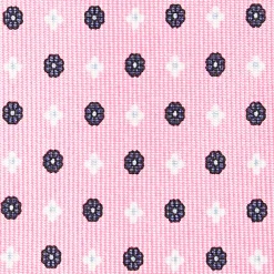 Pink 5 Fold Sartorial Silk Tie - Small Flower Pattern