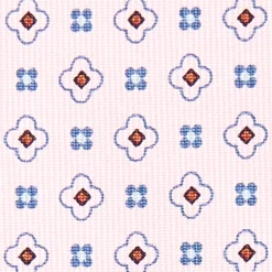 Pink 7 Fold Sartorial Silk Tie - Small Flower Pattern