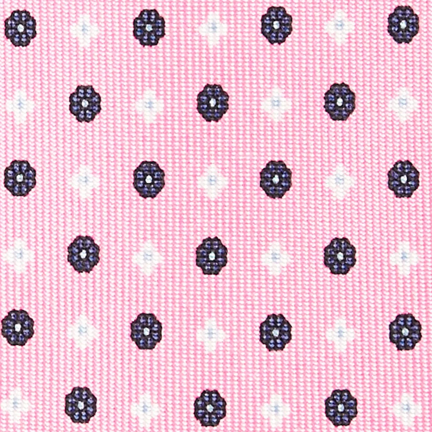 Pink 7 Fold Sartorial Silk Tie - Small Flower Pattern