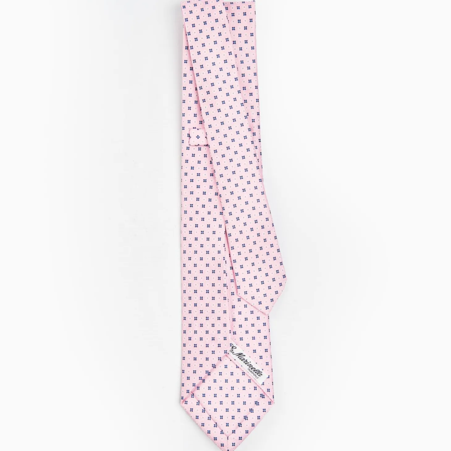 Pink 5 Fold Sartorial Silk Tie - Small Flower Pattern