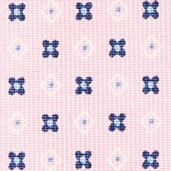 Pink 5 Fold Sartorial Silk Tie - Small Flower Pattern