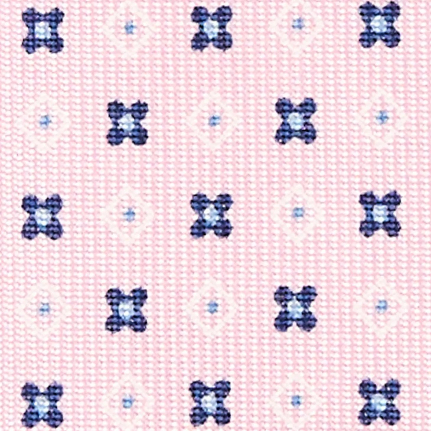Pink 5 Fold Sartorial Silk Tie - Small Flower Pattern