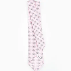 Pink 5 Fold Sartorial Silk Tie - Small Flower Pattern