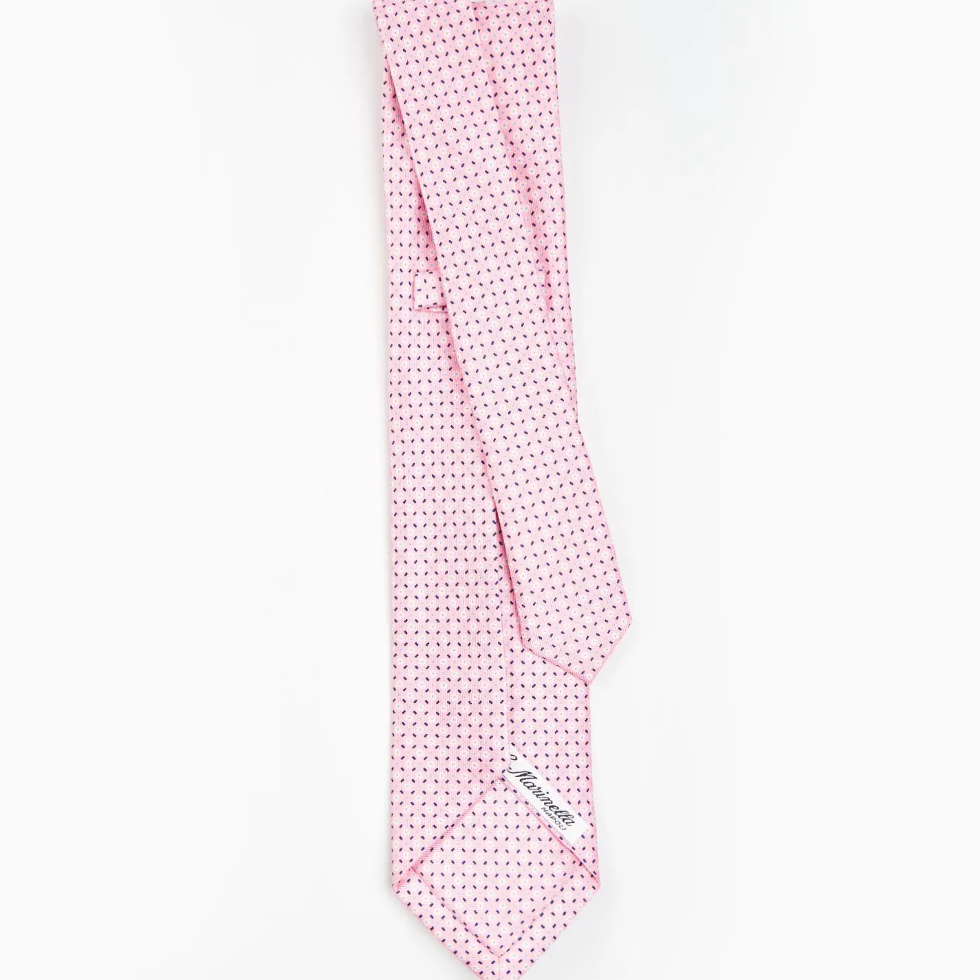 Pink 5 Fold Sartorial Silk Tie - Small Flower Pattern