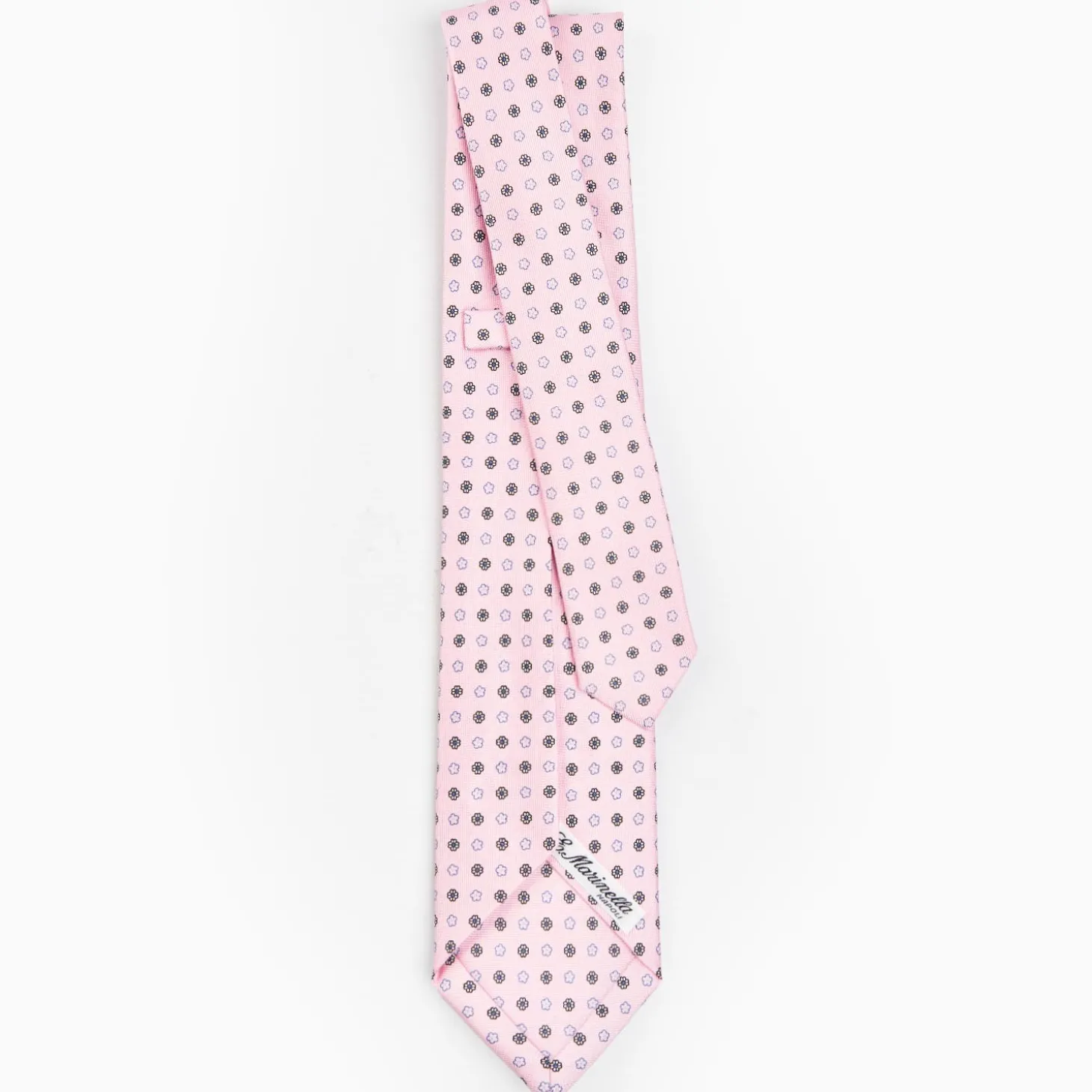 Pink 5 Fold Sartorial Silk Tie - Small Flower Pattern